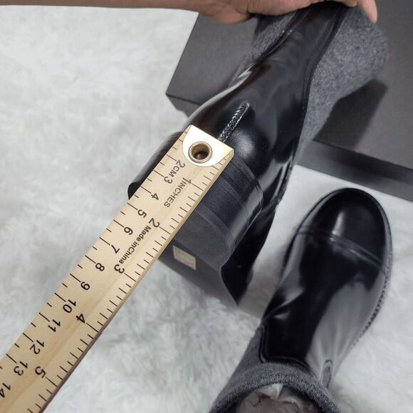 J. Crew Black Spazzo Ribbed-knit Cuff Boot Size 9.5 - Picture 3 of 8